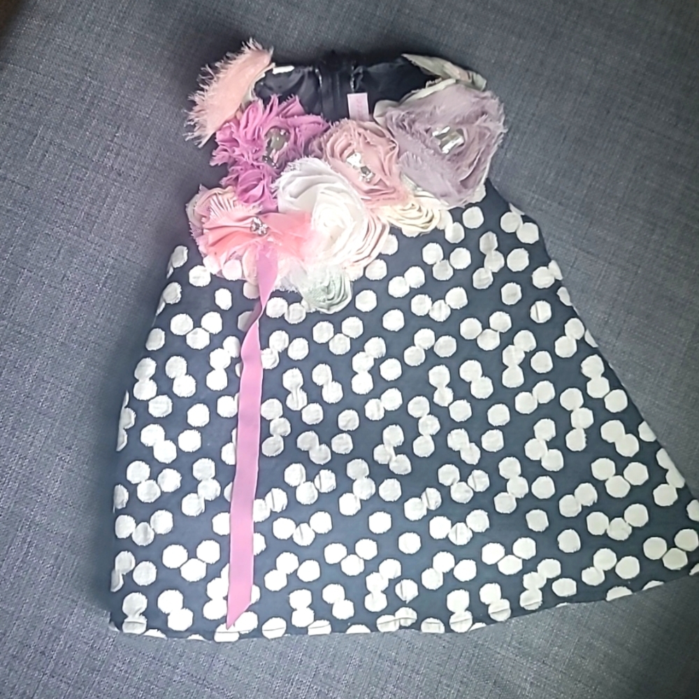 12m Month Sleeveless polka dot crystal dress.